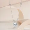 Kedjor halsband hängen 925 sterling silver d färg moissanite vit ädelsten briljant snitt romantisk kärlek inlagd diamantsmycken