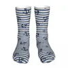 Herrensocken Herren Sport Anker und marineblaue Streifen Baumwolle Damensocke