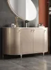 Bathroom Sink Faucets Cabinet Hand Washing Solid Wood Floor-Standing Table Small Apartment Basin Combination