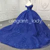 Kraliyet Mavi Gillter Prenses Quinceanera Omuz Kapalı Omuz Parlak Sequins Aplike Korse Vestido De 15 Quinceaneras Azul Rey