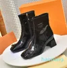 Stivaletti Stivaletti firmati Donna Moda Vera pelle Tacchi alti Cerniera Stampe classiche Stivali da donna Scarpe invernali da esterno