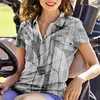 Dames Polo Golfshirt 3D Kleurrijke Plaid Bedrukt Korte Mouw Tops Blouse Zomer Oversized Luxe T-shirts Ademende Shirts 6xl 230905