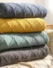 Couverture Inya tricotée sur canapé-lit, couvre-lit super doux pour poussette, emmaillotage pour enfants, plaid de Noël, décor vert 230906