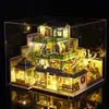 Poppenhuisaccessoires Diy Houten Poppenhuizen Miniatuur Bouwpakket Chinese Architectuur Poppenhuis Met Meubilair Villa Speelgoed Voor Volwassenen Verjaardagscadeaus 230905