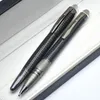 Luxury Black Carbon Fiber Crystal Star Rollerball Pen Stationery Office School Supplies Writing Smooth Ball Point Pennor som gåva