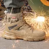 Botas al aire libre Hombres Zapatos de seguridad de trabajo Bota antipinchazos Punta de acero Indestructible Desierto Combate Protector 230905