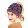 Bonnet queue de cheval en désordre pour femmes, bonnet chaud d'hiver, doux et extensible, en tricot, chignon, chaud et épais