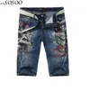 Jean court en coton pour hommes, pantalon avec impression de dragon en 3D, style européen et américain, à la mode, # Y032264S