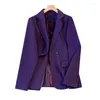 Kvinnors kostymer 2023 Fashion Loose Business Interview Purple Women Work Office Lads Long Sleeve Spring Casual Overized Blazer