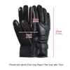 Five Fingers Gloves 12V Electric Heating Motorcycle Gloves PU Leather Heated Gloves Waterproof Windproof Warm Winter Skiing Protection for Men Women 230906