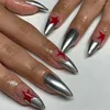 Unhas postiças artificiais estilo francês de longa duração para amantes de manicure e blogueiras de beleza