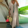 Plus size Dresses Soft Chic Big Hem Beach Maxi Dress Size Lady Summer Ankle Length Women Clothes 230905