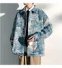 Jaquetas masculinas para homens primavera outono impresso manga comprida jaqueta superior casual moda coreana magro casaco masculino streetwear roupas