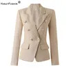 Kombinezony damskie Blazery mieszanki Harleyfashion luksusowy wiosenna kolekcja Texure wzór formalny kurtka Blazer 230906