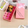 Couronnes de fleurs décoratives savon artificiel Rose pour les femmes amoureux Saint Valentin cadeau Bouquet feuille d'or Roses fleur livraison directe H Otroo