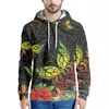 Men's Casual Shirts Butterfly Print Samoa Polynesian Traditional Tribe Hawaiian Style Sweatshirt Long Sleeve Hoodie Slim Men Warm Autumn