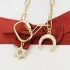 Chains 2023 Designer Diamond Shining Lock Star Moon With Zircon Silver Clavicle Chain Female Necklace