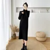 Women's Sweaters Winter Thick Women Long Sweater Dress Fashion Knitted Ribbed High Collar Casual Clothes Loose Bottoming Lady Warm Skirt