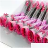 Flores decorativas grinaldas artificial rosa flor dia dos namorados presente rosas sabão presentes de casamento professores mães entrega gota casa otoz5