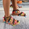 Sandals Summer Summer Scarpe Bohemian Gladiator Leather Flats Woman Beach for Women 2023