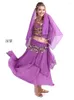 Bühnenkleidung, 4-teiliges Set, Performance-Bauchtanzkostüm, Bollywood-Kleid, ägyptischer Bauchtanz, Damentanz