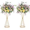 Dekorativa plattor 2st Flower Centerpieces For Wedding Tables Metal Geometric Floral Centerpiece Stand TABLITEP Event Party Födelsedag Tall