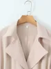 Giacca a vento da cintura donna 2023 moda autunnale manica lunga colletto rovesciato tasca giacca lunga femminile cappotto da donna sciolto Casual solido