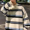 Maglioni da uomo Moda Coreana a righe Harajuku Streetwear Maglione lavorato a maglia oversize Autunno Inverno Casual Pullover allentato Top Maglioni 230906