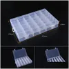 Opbergdozen Bakken Transparant Plastic Sieraden Organizer Box 10 15 24 36 Slots Containers Kralen Ring Oorbellen Drop Delivery Thuis G Otrqf