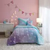 Set di biancheria da letto Unicorno Set piumino da 5 pezzi che si illumina al buio con cordino luminoso completo 230906