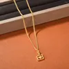 Chains Europe America Designer 18K Gold Plated Brass Heart Hollow Charm Necklace Top Quality Brand Jewelry