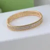 Vintage Bangle Bracelets Copper Full Crystal Engraved Wide Cuff Bangle For Women Jewelry With Box Party GIft