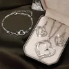 Choker utsökta dubbla hjärthalsband örhängen armband smycken set charm dam mode brudtillbehör romantiska gåvor
