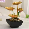 Garden Decorations Lotus Pond Moonlight Light Luxury Flowing Water Ornament Modern Chinese Circulating Leaf Desktop Decoration