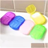 Soaps 20Pcsbox Disposable Anti Dust Mini Travel Soap Paper Washing Hand Bath Cleaning Portable Boxed Foaming Drop Delivery Home Gard Dhwix