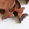 DHL أطباق الصلصة الخشبية الإبداعية أسماك الكرتون على شكل أسماك غمس وعاء الطبيعية لوحات توابل الخشب