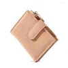 Wallets The Short Purse Female Niche Design Fashion Simple Retro Folding Buckle Student Hand Coin Style Personality Wallet