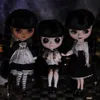 Dockor Icy DBS Blyth Doll 1 6 Joint Body 30cm Black Hair Eyelids Long Eyelashes Sleepy Eyes Dark Series BJD Toys Fashion Gifts 230906