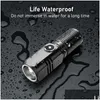 Flashlights Torches 6800 Lumens Mini Powerf Led Flashlight X50 Built In Battery 3 Modes Usb Rechargeable Flash Light Edc Torch Lamp Dhydo