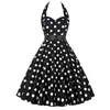 Women Summer Polka Dot Vintage Dress Fashion Party Office Lady 50s 60s Rockabilly Big Swing Halter Clothes Tunic Vestidos 230808