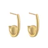 Hoop kolczyki Hecheng Chunky Ear Studs for Women Brass 18K Real Gold Circled Ball Ballską Drop