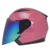 Motorhelmen Motohelm Open Face Capacete Para Motocicleta Cascos Racing Jiekai Vintage met dubbele lens