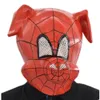 Party Masken Lustige Schweinekopf Maske Singen Dress Up Maskerade Halloween Kostüm Party Requisiten Masken Latex Rot Rosa Schweinehelm Kopf Set Karneval 230905