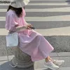 Casual Dresses Women Spring Leisure Korean Style Loose Comfortable Solid All-match Simple Puff Sleeve Fashion Elegant Sweet Lovely