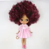 Bonecas ICY DBS Blyth Boneca No QE155 9103 Vinho Tinto Mix Cabelo Afro Preto Fosco Rosto Corpo Conjunto 1 6 Bjd 230905