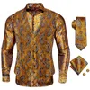 Gilets pour hommes Hi-Tie Rouge Bleu Soie Hommes Chemise Gilet Cravate Hanky Boutons De Manchette Jacquard Paisley Floral Mâle Blouse Gilet De Mariage Fête D'affaires XL