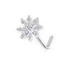 Anneaux de nez Goujons Fleur Papillon Zircon Stud Anneau En Acier Inoxydable Vis Nariz Os Piercing Prong Punk Boucle D'oreille Pour Femmes Corps Juif Dhrfa