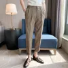 Mäns kostymer 2023 Autumn Winter Mens Plaid Pants British Slim Fit Dress Men Plus Size Pantalon Carreaux Homme Casual Formal