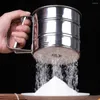 Baking Tools Flour Shaker Icing Sugar Filter Sieve Cup Handheld Semi-automatic Stainless Steel Powder