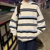 Maglioni da uomo Moda Coreana a righe Harajuku Streetwear Maglione lavorato a maglia oversize Autunno Inverno Casual Pullover allentato Top Maglioni 230906